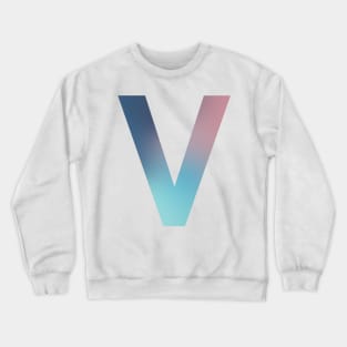 Gradient Letter v Initial Alphabet Crewneck Sweatshirt